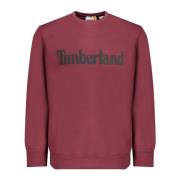 Rode Sweatshirt met Lange Mouwen Geborduurd Logo Timberland , Red , He...