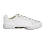 Sportieve witte vetersneakers met contrastdetails en logoprint Tommy H...