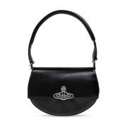 Zwarte leren schoudertas Vivienne Westwood , Black , Dames