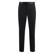 Wollen broek met satijndetails Hugo Boss , Black , Heren