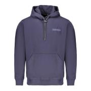 Blauwe hoodie met centrale zak en logo Napapijri , Blue , Heren