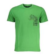 Groen Heren T-shirt met Korte Mouwen Cavalli Class , Green , Heren