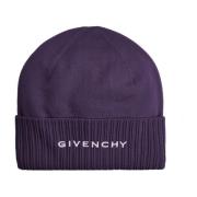 Wollen Logo Hoed Vrouwen Italië Givenchy , Purple , Heren