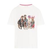 T-shirt met dierenprint en applicaties Marc Cain , White , Dames