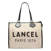 Natuurlijke Zwarte Tote Tas Lancel , Beige , Dames