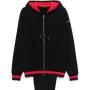 Zwarte Katoenen Jersey Hoodie en Broek Kiton , Black , Heren