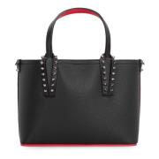 Gestikte Leren Mini Tote Tas Christian Louboutin , Black , Dames