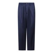 Elegant Wide Leg Trousers Low Brand , Blue , Heren