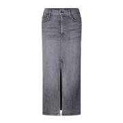 Elastische kokerrok met voorste split Mother , Gray , Dames