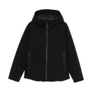 Zwarte Gewatteerde Hoodie Jas Save The Duck , Black , Heren