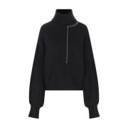 Zwarte Alpaca Gebreide Trui Yohji Yamamoto , Black , Dames