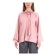 Chiffon blouse met rozenstrikdetail Actualee , Pink , Dames