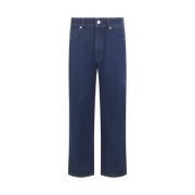 Rechte Pijp Blauwe Denim Jeans Maison Kitsuné , Blue , Heren