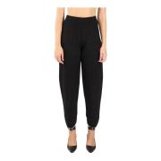 Cropped Viscose Broek Dula Model Max Mara Studio , Black , Dames