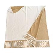 Omkeerbare Glitter Poncho Jas Moschino , Beige , Dames