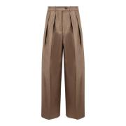 Wol Zijde Palazzo Broek Fw24 Nine In The Morning , Brown , Dames