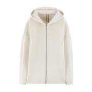 Hooded wollen trui met rits Rick Owens , Beige , Dames