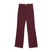 Bordeaux Flared Katoenen Broek Liu Jo , Red , Dames