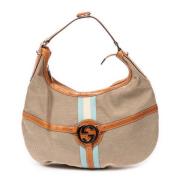 Pre-owned Canvas handbags Gucci Vintage , Beige , Dames