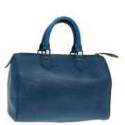 Pre-owned Leather handbags Louis Vuitton Vintage , Blue , Dames