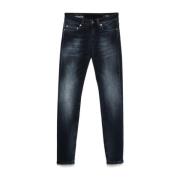 Blauwe Skinny Jeans met Whiskering Effect Dondup , Blue , Dames