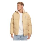 Beige Hooded Pufferjas Tommy Hilfiger , Beige , Heren