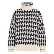 Zwarte Textuur Mock-Neck Sweater Tommy Hilfiger , Black , Dames