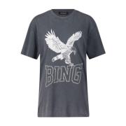 Modern Print Oversized T-shirt Anine Bing , Gray , Dames