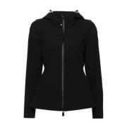 Waterdichte winddichte jas met logoprint Moncler , Black , Dames