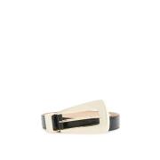 Leren riem met trapeziumgesp Khaite , Black , Heren