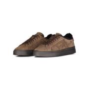 Suède sneakers met lamsvachtvoering Santoni , Brown , Heren