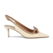 Rockstud Bow Slingback Pumps Valentino Garavani , Beige , Dames