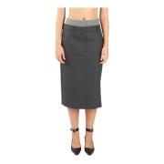 Stretch wollen midi rok Alceste model Sportmax , Gray , Dames