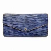 Pre-owned Leather wallets Louis Vuitton Vintage , Blue , Dames