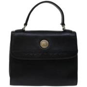 Pre-owned Leather handbags Burberry Vintage , Black , Dames