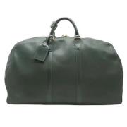 Pre-owned Leather travel-bags Louis Vuitton Vintage , Green , Dames