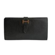 Pre-owned Leather wallets Hermès Vintage , Black , Dames