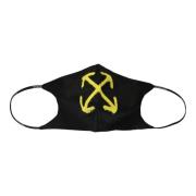 Logo Print Katoenen Masker Off White , Black , Heren