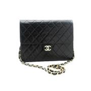 Pre-owned Leather chanel-bags Chanel Vintage , Black , Dames