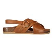 Kalfsleren Enkelband Sandalen See by Chloé , Brown , Dames