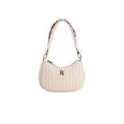 Gewatteerde schoudertas met diamantpatroon Elisabetta Franchi , Beige ...