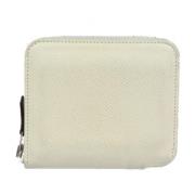 Pre-owned Leather wallets Hermès Vintage , White , Dames