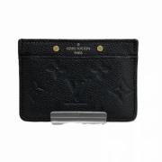 Pre-owned Leather wallets Louis Vuitton Vintage , Black , Dames