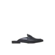 Zwarte leren instapper muiltjes Brunello Cucinelli , Black , Dames