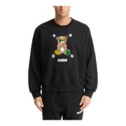 Gestreepte Teddy Sweatshirt met Logo Zak Barrow , Black , Heren