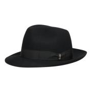 Vilt Medium Rand Hoed Borsalino , Black , Heren