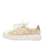 Pre-owned Coated canvas sneakers Louis Vuitton Vintage , Beige , Dames