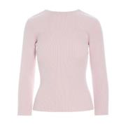 Lichtroze Ribgebreide Blouse Bitte Kai Rand , Pink , Dames