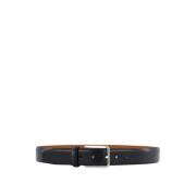 Gestanst Leren Riem Santoni , Black , Heren