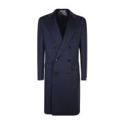 Blauwe Wollen Jas voor Mannen Corneliani , Blue , Heren